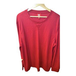 Family Pj’s Men’s Pajama Top Round Waffle Knit Size XL Red Long Sleeves NWT